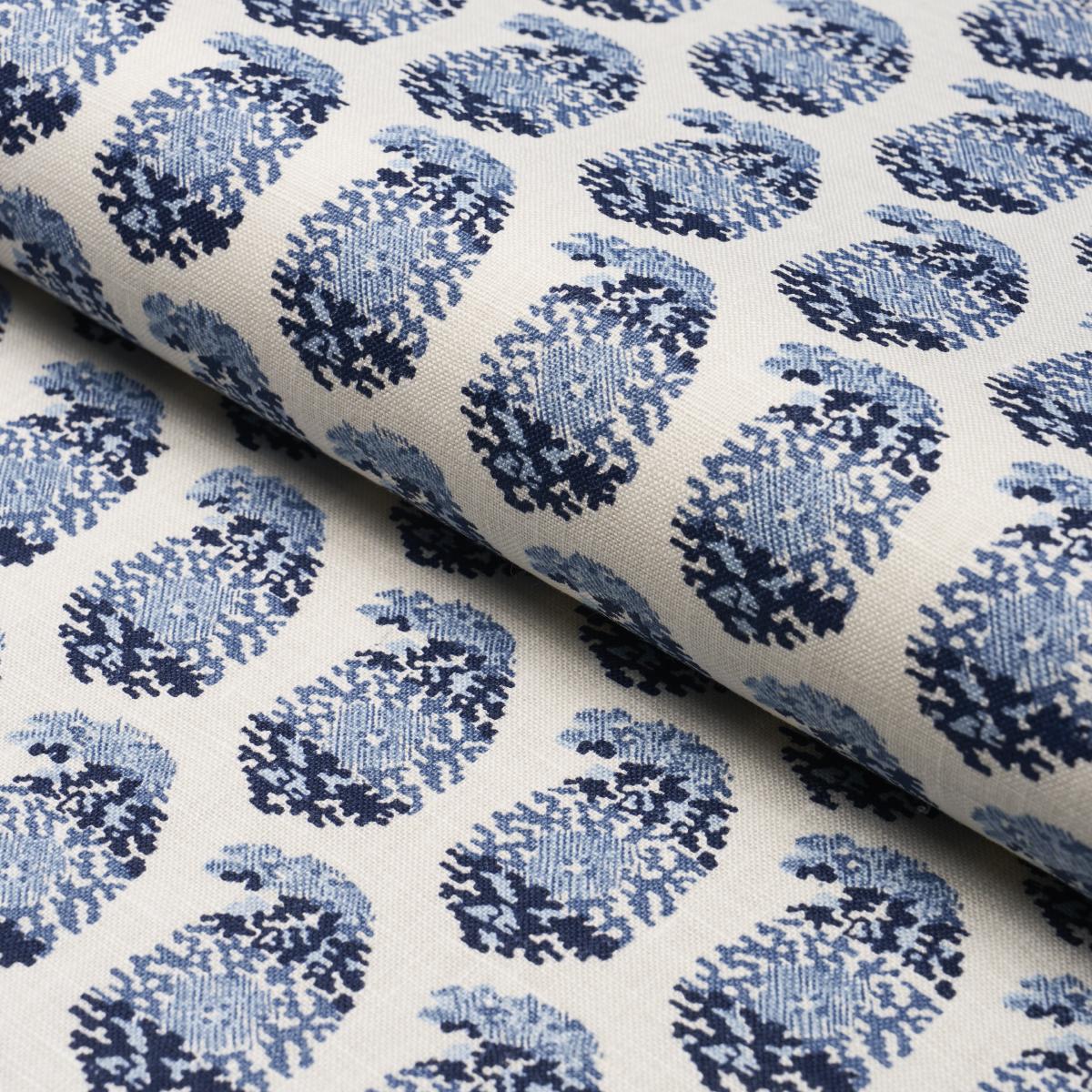 Schumacher Terry Blue & Navy Fabric