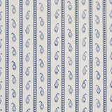 Schumacher Eddie Woven Hand Block Print Blue Fabric