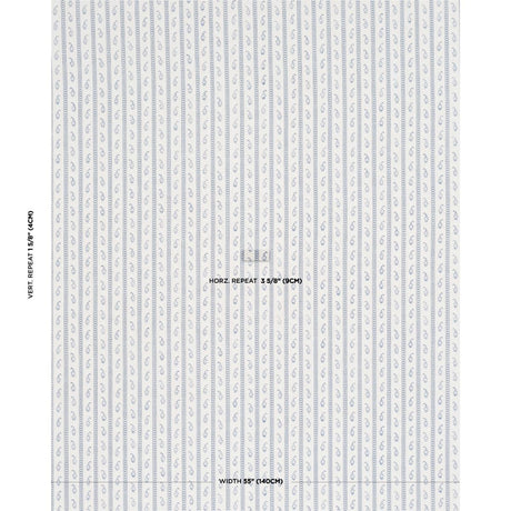 Schumacher Eddie Woven Hand Block Print Blue Fabric