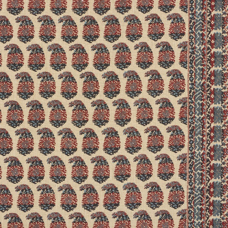 Schumacher Terry Red & Navy Fabric