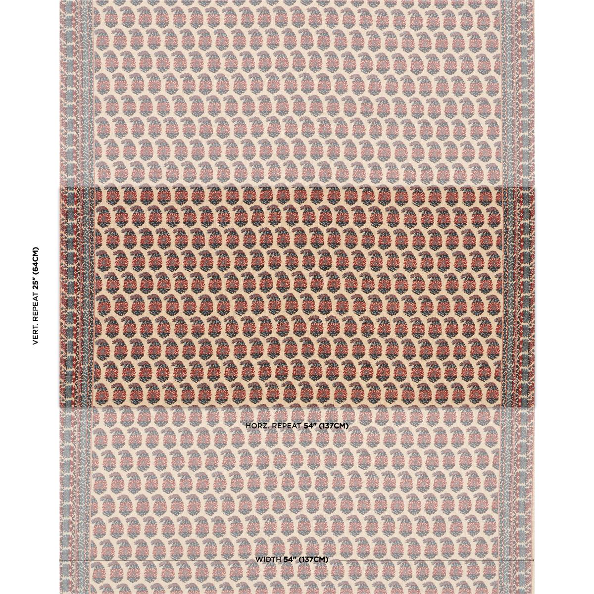 Schumacher Terry Red & Navy Fabric