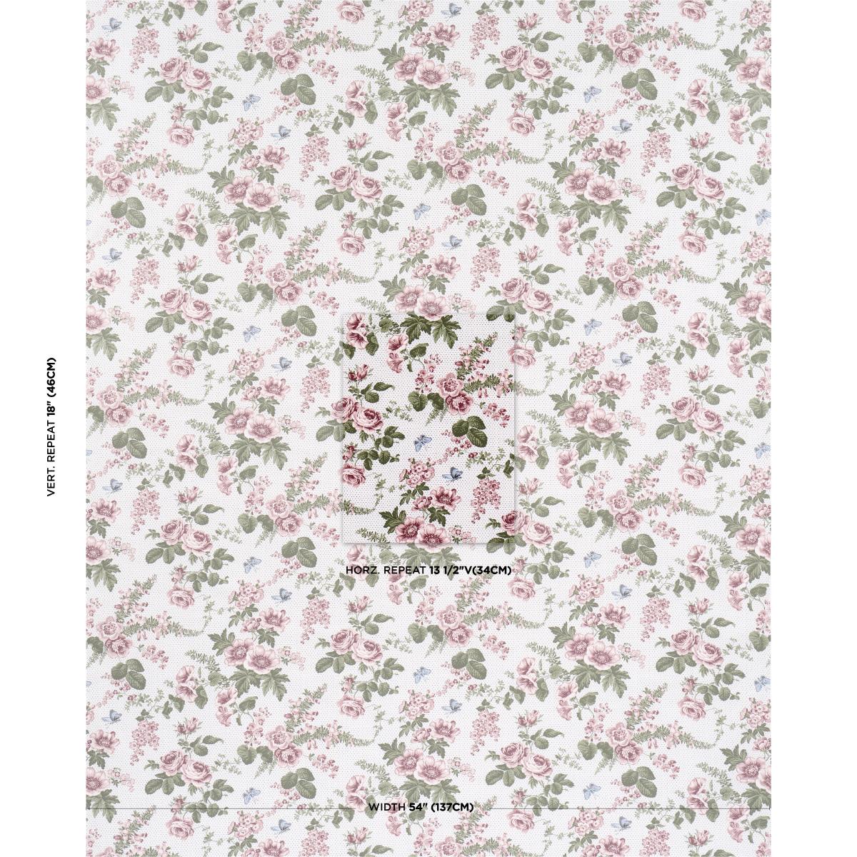 Schumacher Sibyl Chintz Rose Fabric