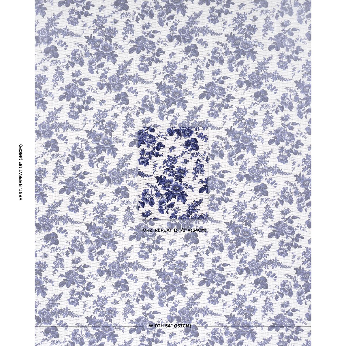 Schumacher Sibyl Chintz Blue Fabric