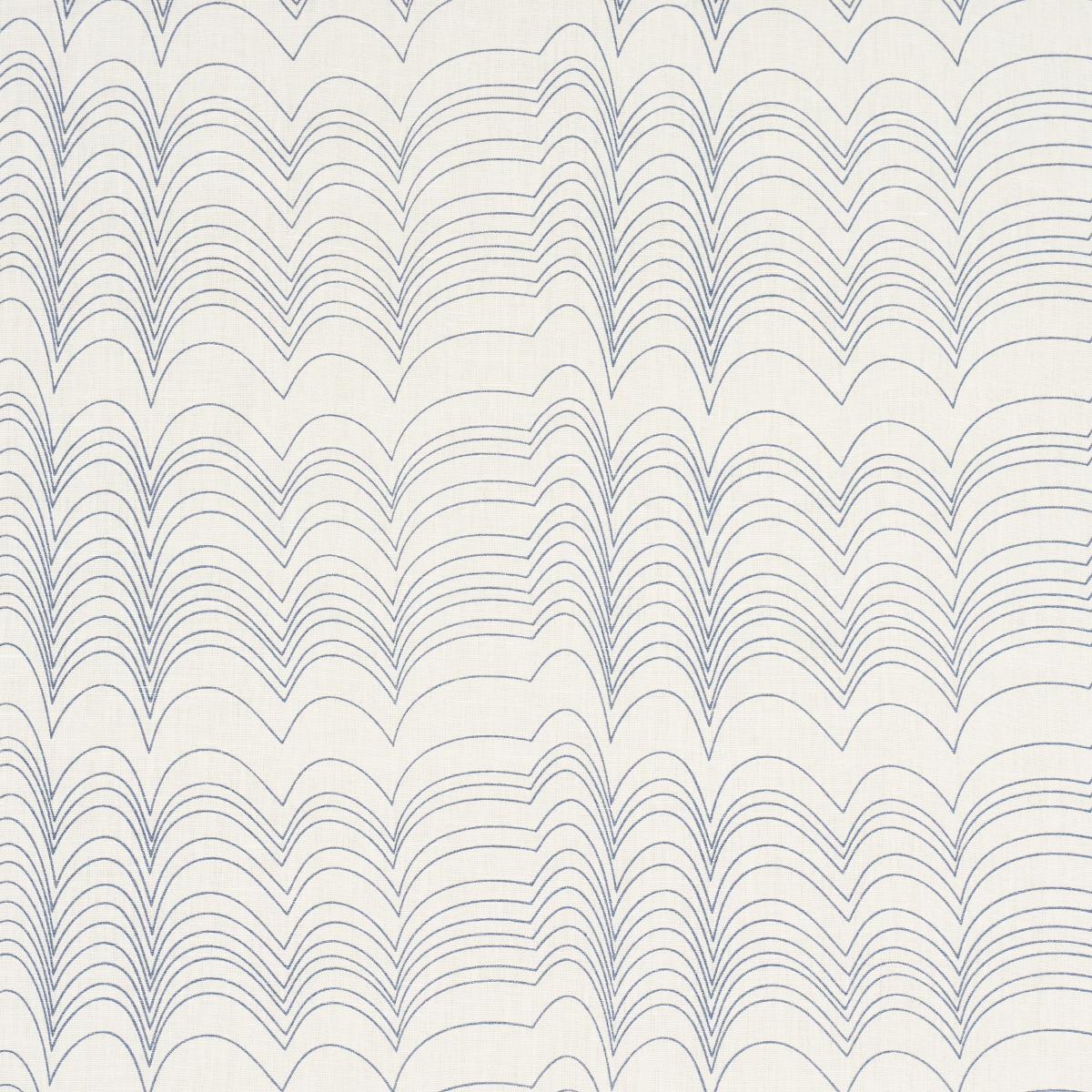 Schumacher Richter Linen Print Blue Fabric