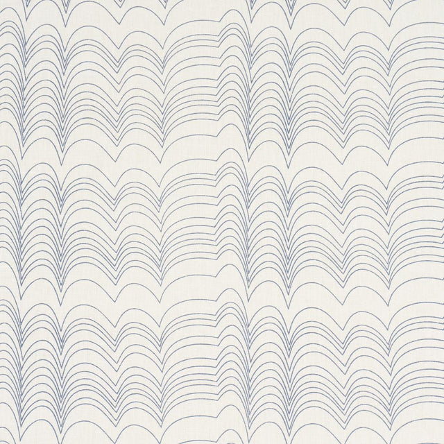 Schumacher Richter Linen Print Blue Fabric