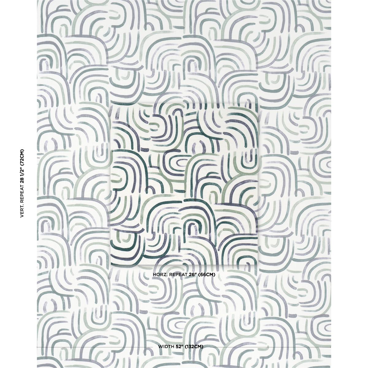 Schumacher Backdrop X Schumacher New Beat Blue & Green Fabric