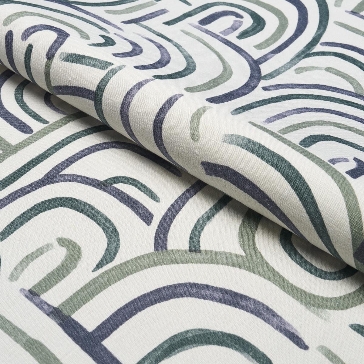 Schumacher Backdrop X Schumacher New Beat Blue & Green Fabric