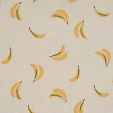 Schumacher Banana Stand Hand Block Print Ochre And Green On Natural Fabric