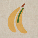 Schumacher Banana Stand Hand Block Print Ochre And Green On Natural Fabric