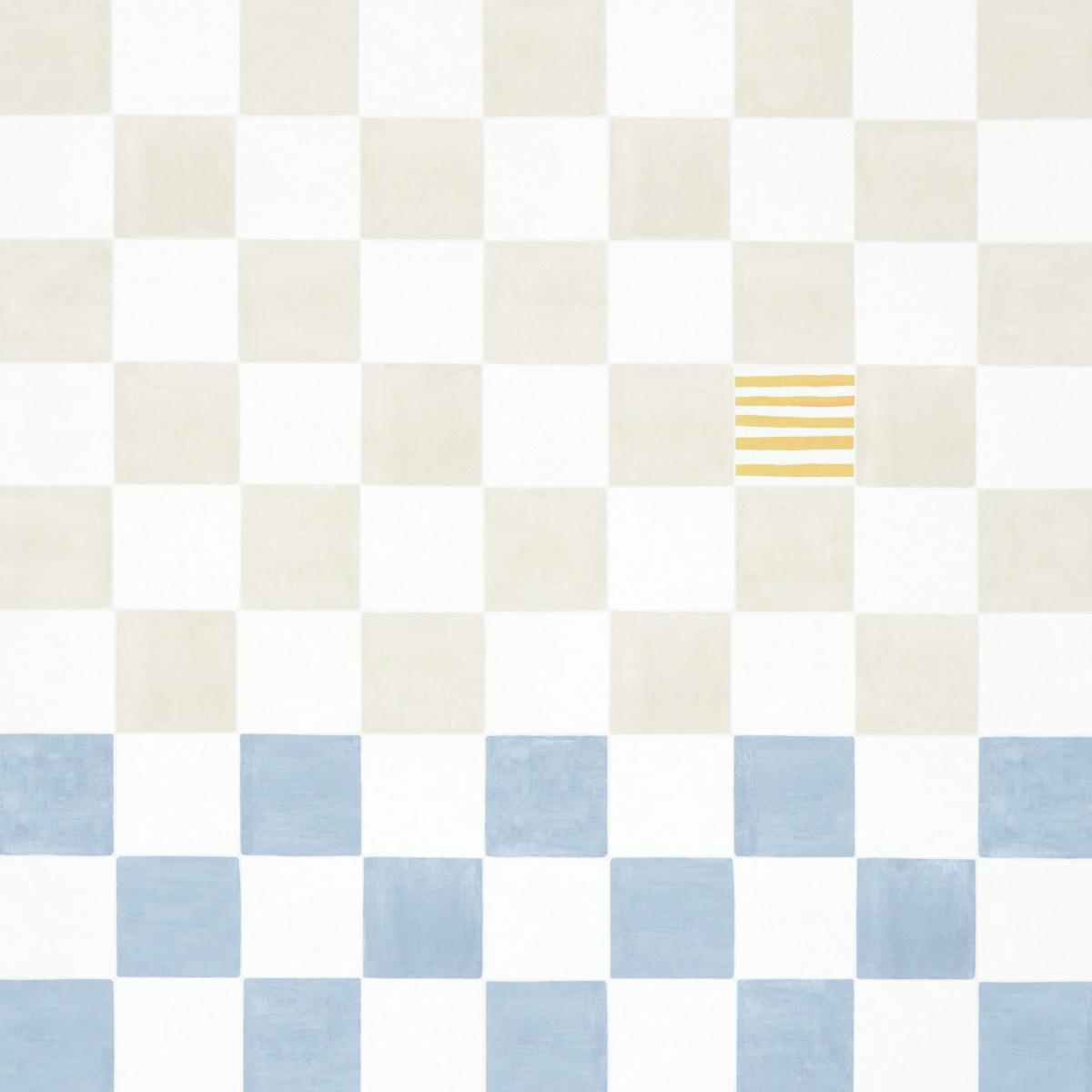 Schumacher Backdrop X Schumacher Gambit Panel Sand & Soft Blue Wallpaper