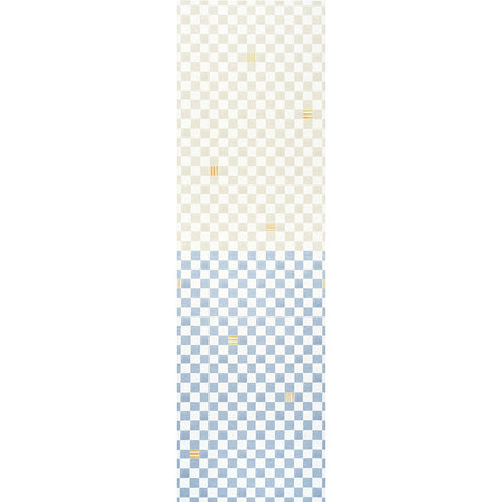 Schumacher Backdrop X Schumacher Gambit Panel Sand & Soft Blue Wallpaper