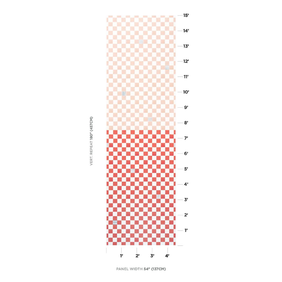 Schumacher Backdrop X Schumacher Gambit Panel Earthy Pink & Red Wallpaper