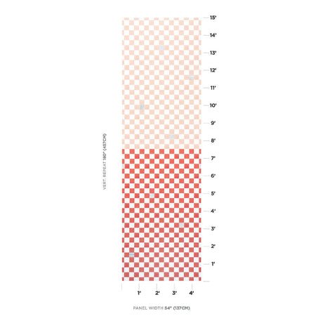 Schumacher Backdrop X Schumacher Gambit Panel Earthy Pink & Red Wallpaper