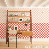 Schumacher Gambit Panel Earthy Pink & Red Wallpaper