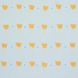 Schumacher Tulip Play Hand Block Print Ochre On Sky Fabric
