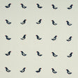 Schumacher Birds Hand Block Print Black On Natural Fabric