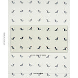 Schumacher Birds Hand Block Print Black On Natural Fabric