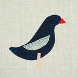 Schumacher Birds Hand Block Print Black On Natural Fabric