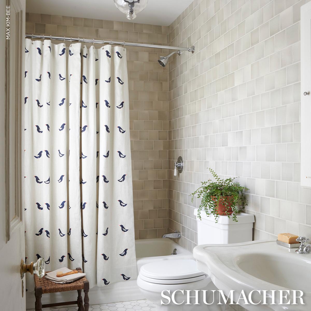 Schumacher Birds Hand Block Print Black On Natural Fabric