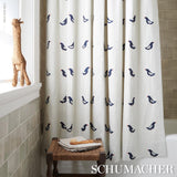 Schumacher Birds Hand Block Print Black On Natural Fabric