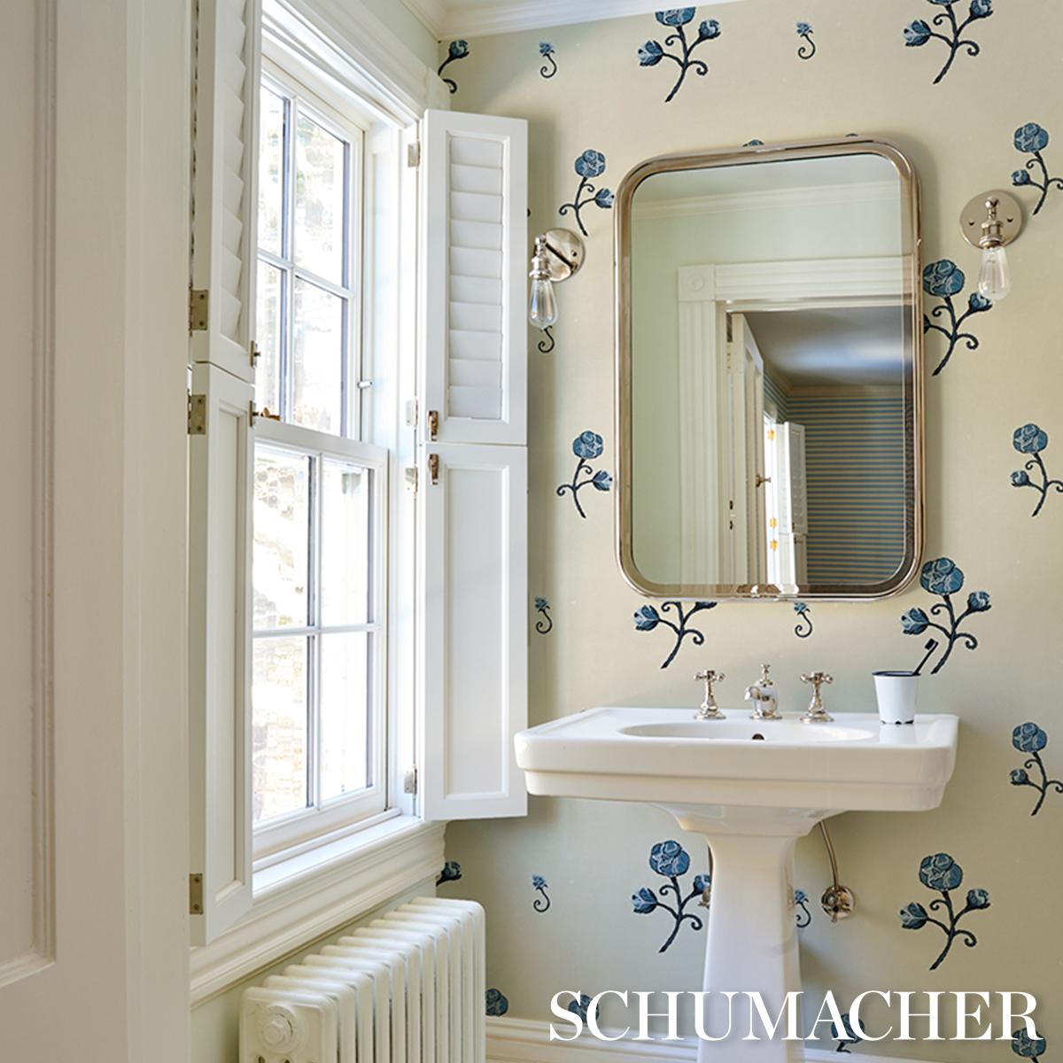 Schumacher Backdrop X Schumacher Rhinestone Cowboy Navy Wallpaper