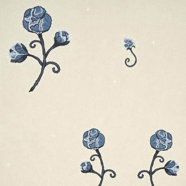 Schumacher Backdrop X Schumacher Rhinestone Cowboy Navy Wallpaper