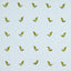 Schumacher Birds Hand Block Print Green On Sky Fabric