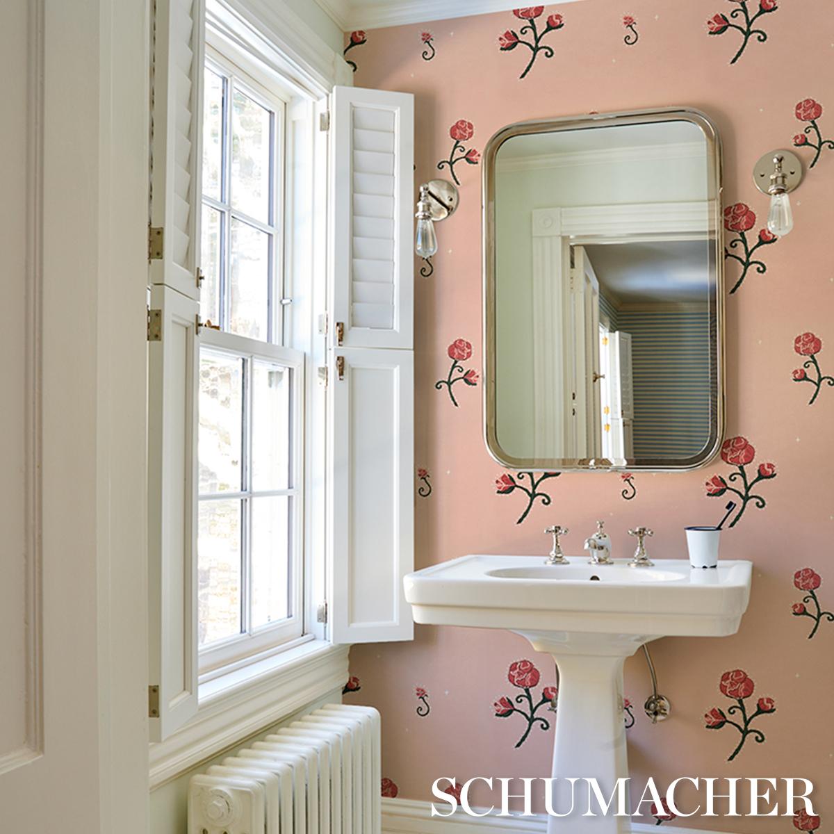 Schumacher Backdrop X Schumacher Rhinestone Cowboy Pink Wallpaper