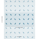 Schumacher Birds Hand Block Print Navy On Sky Fabric
