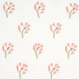 Schumacher Ginkgo Hand Block Print Pink And Sage On White Fabric