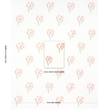 Schumacher Ginkgo Hand Block Print Pink And Sage On White Fabric