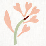 Schumacher Ginkgo Hand Block Print Pink And Sage On White Fabric