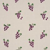 Schumacher Grapes Hand Block Print Purple On Natural Fabric