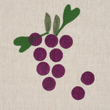 Schumacher Grapes Hand Block Print Purple On Natural Fabric