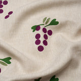 Schumacher Grapes Hand Block Print Purple On Natural Fabric