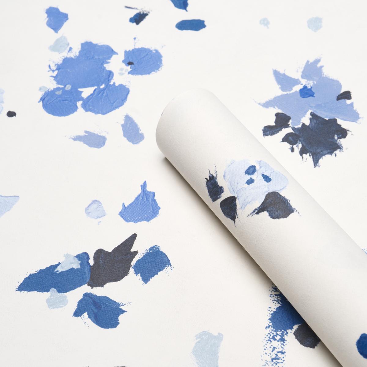 Schumacher Backdrop X Schumacher Fairfarren Clean Blue Wallpaper