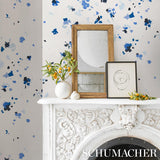 Schumacher Backdrop X Schumacher Fairfarren Clean Blue Wallpaper