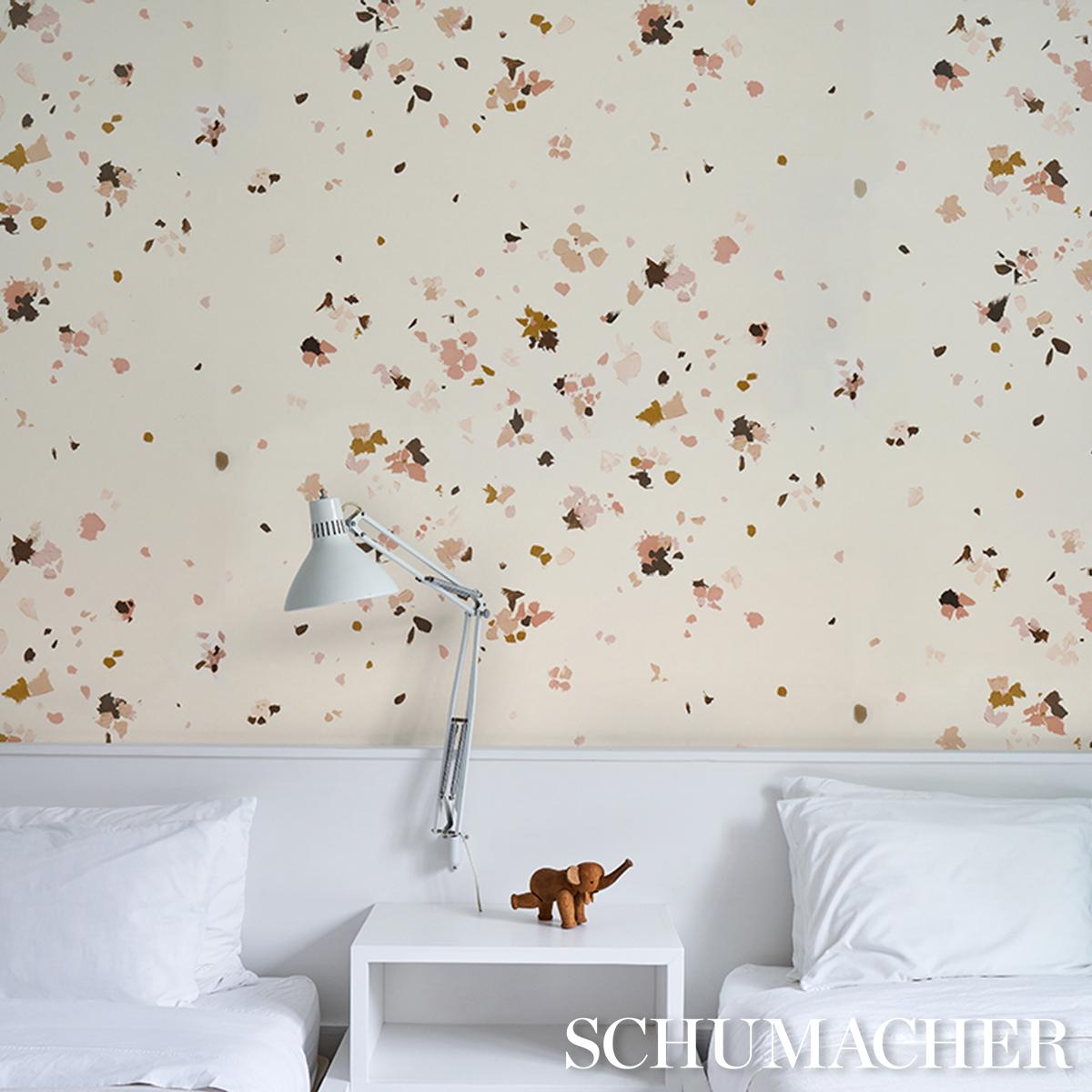 Schumacher Backdrop X Schumacher Fairfarren Warm Pink Wallpaper