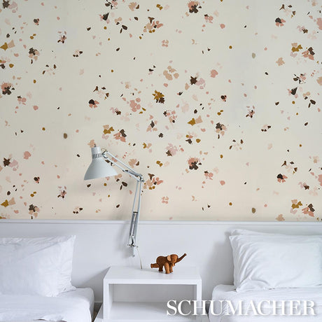Schumacher Backdrop X Schumacher Fairfarren Warm Pink Wallpaper