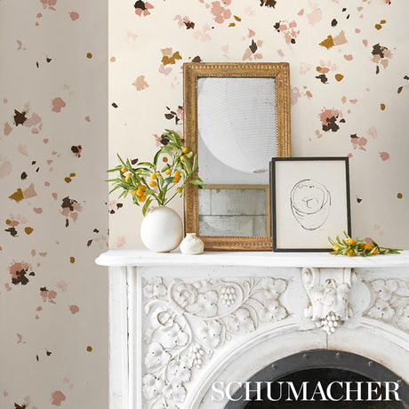 Schumacher Backdrop X Schumacher Fairfarren Warm Pink Wallpaper