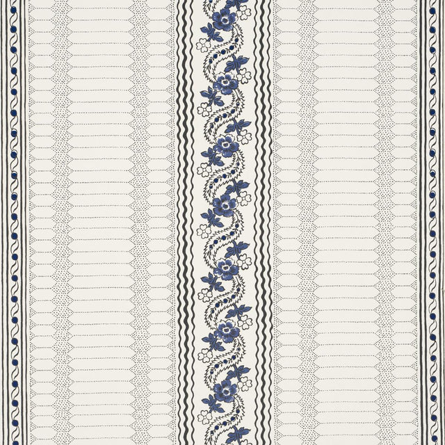 Schumacher Serena Stripe Blue Wallpaper