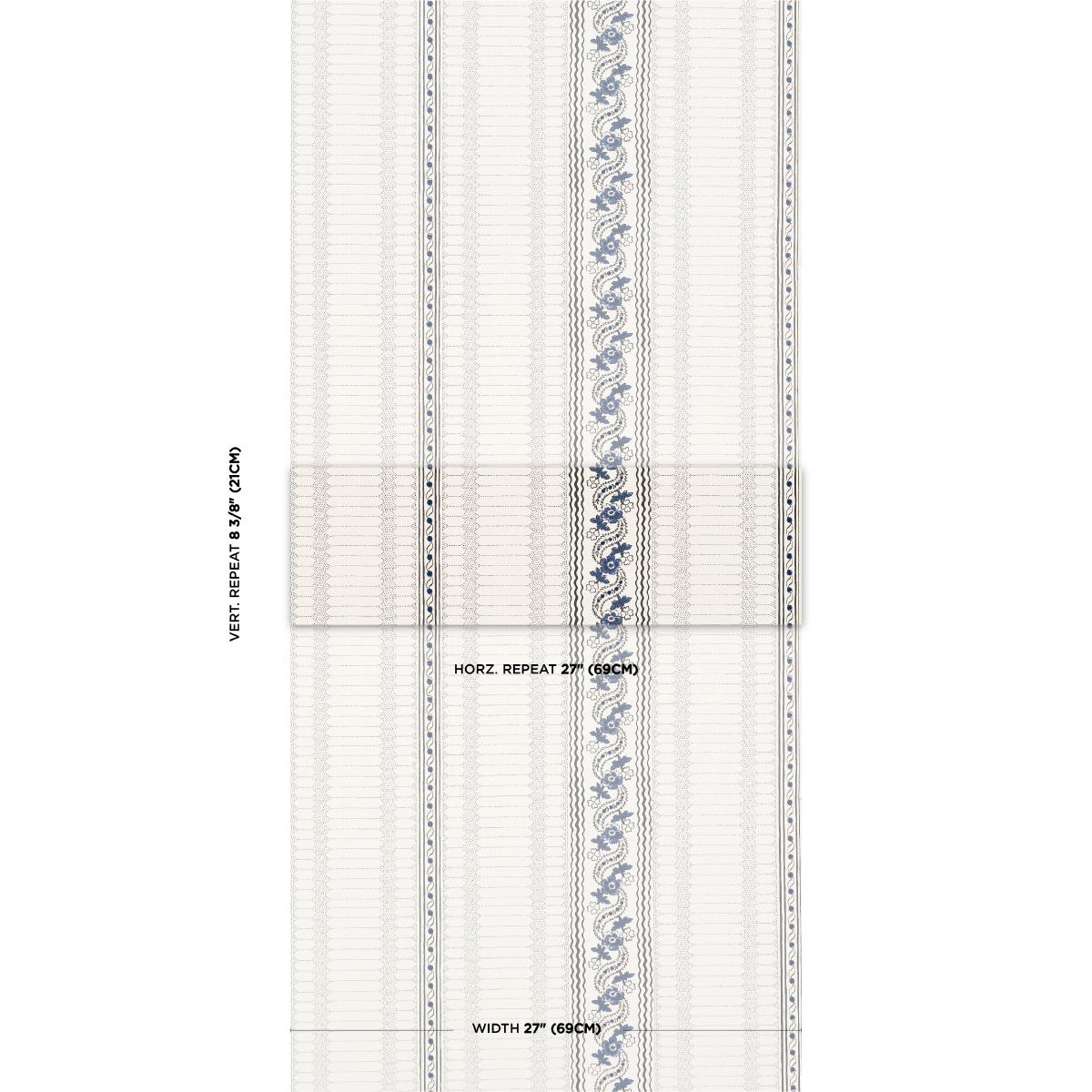 Schumacher Serena Stripe Blue Wallpaper