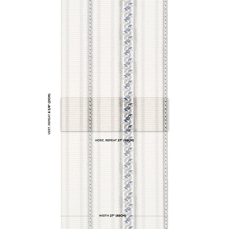 Schumacher Serena Stripe Blue Wallpaper