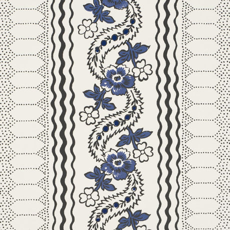 Schumacher Serena Stripe Blue Wallpaper