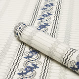 Schumacher Serena Stripe Blue Wallpaper