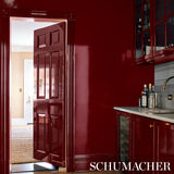 Schumacher Ace Faux Lacquer Performance Vinyl Maroon Wallpaper