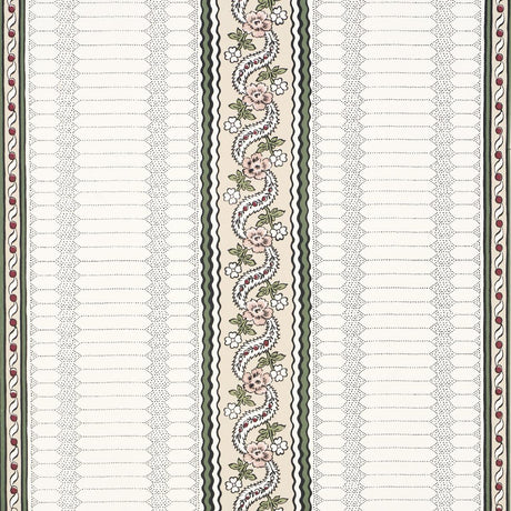 Schumacher Serena Stripe Rose Wallpaper