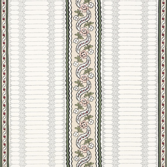 Schumacher Serena Stripe Rose Wallpaper