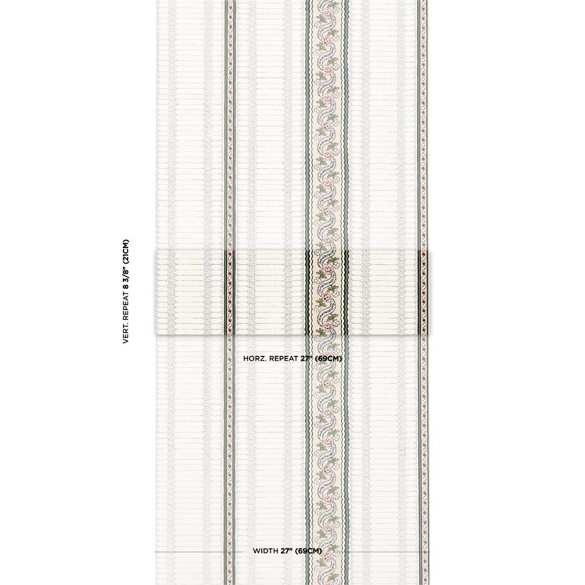 Schumacher Serena Stripe Rose Wallpaper
