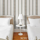 Schumacher Serena Stripe Rose Wallpaper